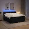 Lova su čiužiniu ir LED apšvietimu Juoda 160 x 200 cm Aksomas