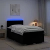Lova su čiužiniu ir LED apšvietimu Juoda 120 x 200 cm Aksomas