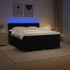 Lova su čiužiniu ir LED apšvietimu Juoda 160 x 200 cm Aksomas