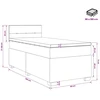 Lova su čiužiniu ir LED apšvietimu Juoda 90 x 190 cm Aksomas