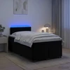 Lova su čiužiniu ir LED apšvietimu Juoda 120 x 200 cm Aksomas