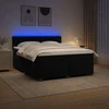 Lova su čiužiniu ir LED apšvietimu Juoda 180 x 200 cm Aksomas