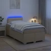Lova su čiužiniu ir LED apšvietimu Kreminė 120 x 200 cm Audinys