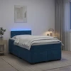 Lova su čiužiniu ir LED apšvietimu Mėlyna 120 x 200 cm Aksomas