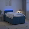 Lova su čiužiniu ir LED apšvietimu Mėlyna 120 x 190 cm Aksomas