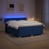 Lova su čiužiniu ir LED apšvietimu Mėlyna 180 x 200 cm Audinys