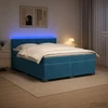 Lova su čiužiniu ir LED apšvietimu Mėlyna 200 x 200 cm Aksomas