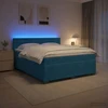 Lova su čiužiniu ir LED apšvietimu Mėlyna 160 x 200 cm Aksomas