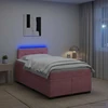Lova su čiužiniu ir LED apšvietimu Rožinė 120 x 190 cm Aksomas