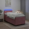 Lova su čiužiniu ir LED apšvietimu Rožinė 80 x 200 cm Aksomas
