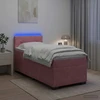 Lova su čiužiniu ir LED apšvietimu Rožinė 100 x 200 cm Aksomas