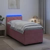 Lova su čiužiniu ir LED apšvietimu Rožinė 100 x 200 cm Aksomas