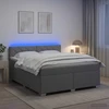 Lova su čiužiniu ir LED apšvietimu Šviesiai pilka 140 x 190 cm