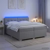 Lova su čiužiniu ir LED apšvietimu Šviesiai pilka 200 x 200 cm