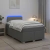 Lova su čiužiniu ir LED apšvietimu Šviesiai pilka 120 x 190 cm