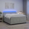 Lova su čiužiniu ir LED apšvietimu Šviesiai pilka 160 x 200 cm