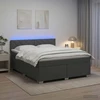 Lova su čiužiniu ir LED apšvietimu Tamsiai pilka 180 x 200 cm