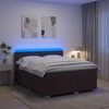 Lova su čiužiniu ir LED apšvietimu Tamsiai rudas 140 x 190 cm