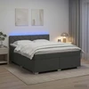 Lova su čiužiniu ir LED apšvietimu Tamsiai pilka 140 x 200 cm