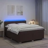 Lova su čiužiniu ir LED apšvietimu Tamsiai rudas 160 x 200 cm