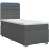 Lova su čiužiniu ir LED apšvietimu Tamsiai pilka 90 x 190 cm