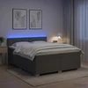 Lova su čiužiniu ir LED apšvietimu Tamsiai pilka 200 x 200 cm