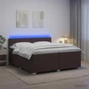 Lova su čiužiniu ir LED apšvietimu Tamsiai rudas 200 x 200 cm