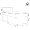 Lova su čiužiniu ir LED apšvietimu Tamsiai žalia 90 x 200 cm