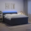Lova su čiužiniu ir LED apšvietimu Tamsiai pilka 140 x 200 cm