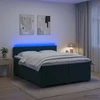 Lova su čiužiniu ir LED apšvietimu Tamsiai žalia 200 x 200 cm