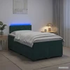 Lova su čiužiniu ir LED apšvietimu Tamsiai žalia 120 x 200 cm