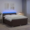 Lova su čiužiniu ir LED apšvietimu Tamsiai rudas 140 x 190 cm