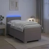 Lova su čiužiniu ir LED apšvietimu Taupe 100 x 200 cm Audinys
