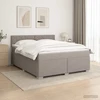 Lova su čiužiniu ir LED apšvietimu Taupe 140 x 200 cm Audinys