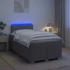 Lova su čiužiniu ir LED apšvietimu Taupe 120 x 190 cm Audinys