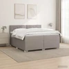 Lova su čiužiniu ir LED apšvietimu Taupe 200 x 200 cm Audinys