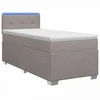 Lova su čiužiniu ir LED apšvietimu Taupe 90 x 200 cm Audinys