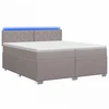 Lova su čiužiniu ir LED apšvietimu Taupe 200 x 200 cm Audinys