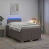 Lova su čiužiniu ir LED apšvietimu Taupe 120 x 190 cm Audinys