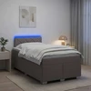 Lova su čiužiniu ir LED apšvietimu Taupe 120 x 190 cm Audinys