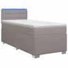 Lova su čiužiniu ir LED apšvietimu Taupe 90 x 190 cm Audinys