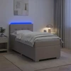 Lova su čiužiniu ir LED apšvietimu Taupe 90 x 190 cm Audinys