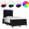 Kiemas lova su LED juostelėmis Juoda 120 x 200 cm audinys