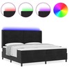 Kiemas lova su LED juostelėmis Juoda 200 x 200 cm Aksomas
