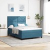 LED Čiužinio Lova Tamsiai mėlyna 140 x 190 cm Aksomas