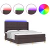 Kiemas lova su LED juostelėmis Ruda 180 x 200 cm audinys