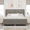 Kiemas lova su galvūgalio Taupe 200 x 180 cm audinys