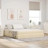 Lova su daiktų laikymo vieta ir čiužiniu Kreminė 180 x 200 cm