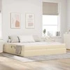 Lova su daiktų laikymo vieta ir čiužiniu Kreminė 200 x 200 cm