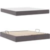 Lova su daiktų laikymo vieta ir čiužiniu 2 pcs Pilka Oda